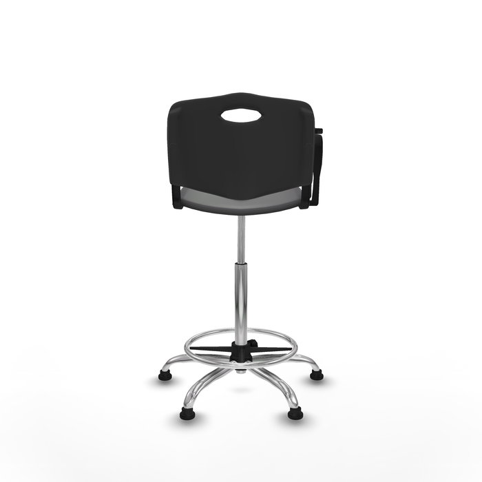 Tabouret Taburete Robledo Pivotant Chlorure de polyvinyle Noir Structure chromée Non applicable Sans appui-tête Patins de chaises