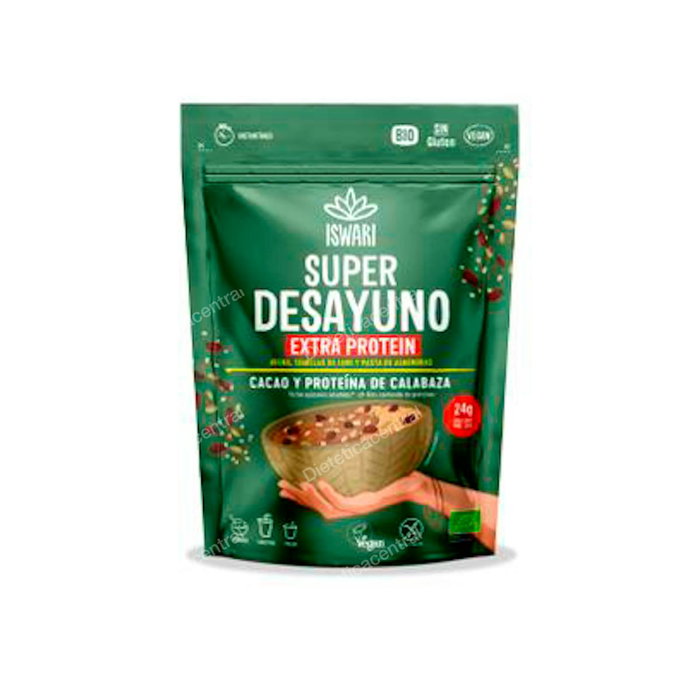 ISWARI Super Desayuno Extra Protein 360 Gr - Mélange protéiné bio, vegan, sans gluten ISWARI Super Desayuno Extra Protein 360 Gr - Mélange protéiné bio, vegan, sans gluten