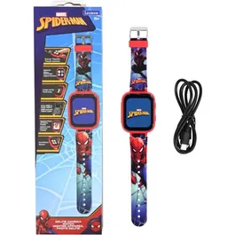 Lexibook Montre connectée pour enfants Spider-Man avec écran couleur, caméra, 8 Go mémoire, bracelet ajustable et recharge USB-C