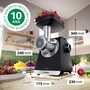Bosch MFWS640B - Hachoir à viande série 6, 500 W, capacité 3.5 kg/min, 3 grilles, kit kebbés, filière à saucisses, râpeur/éminceur, noir