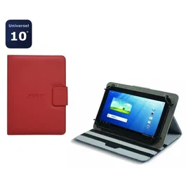 Port Designs Housse Universelle 10" pour Tablette Rouge - Etui de Protection avec Fermeture Magnétique, Support et Rabat de Protection pour l'Écran