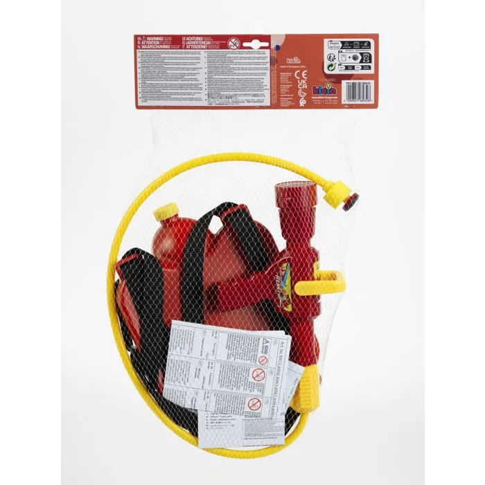 Klein 8932 Lance à incendie jouet pour enfant avec réservoir dorsal 2L et jet d'eau réglable - Sac à dos pompier