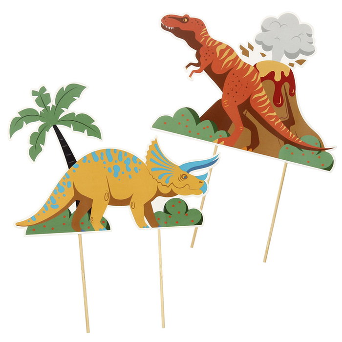 Party Time Set de 2 Décorations de Dinosaure pour Gâteaux Party Time Set de 2 Décorations de Dinosaure pour Gâteaux