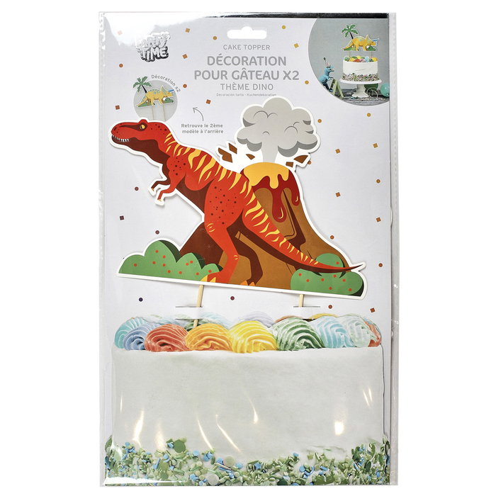 Party Time Set de 2 Décorations de Dinosaure pour Gâteaux Party Time Set de 2 Décorations de Dinosaure pour Gâteaux