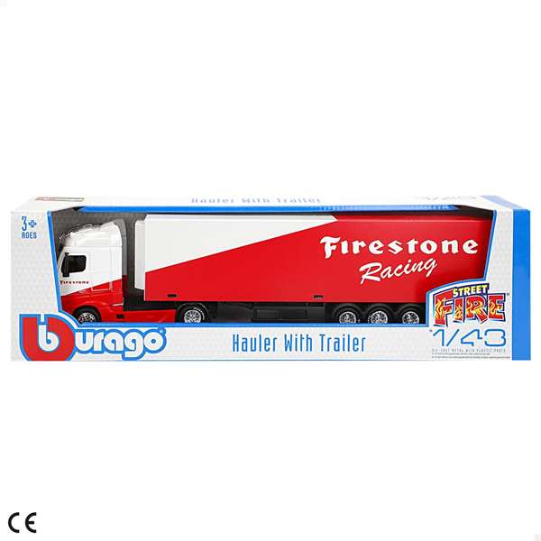 Burago Camion Mercedes Actros Street Fire avec remorque 1:43