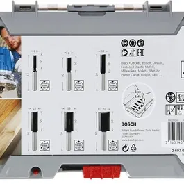 Bosch Professional - Coffret de 6 fraises droites - Queue 8 mm - Ø 12/16/20 mm - Réf. 2607017466