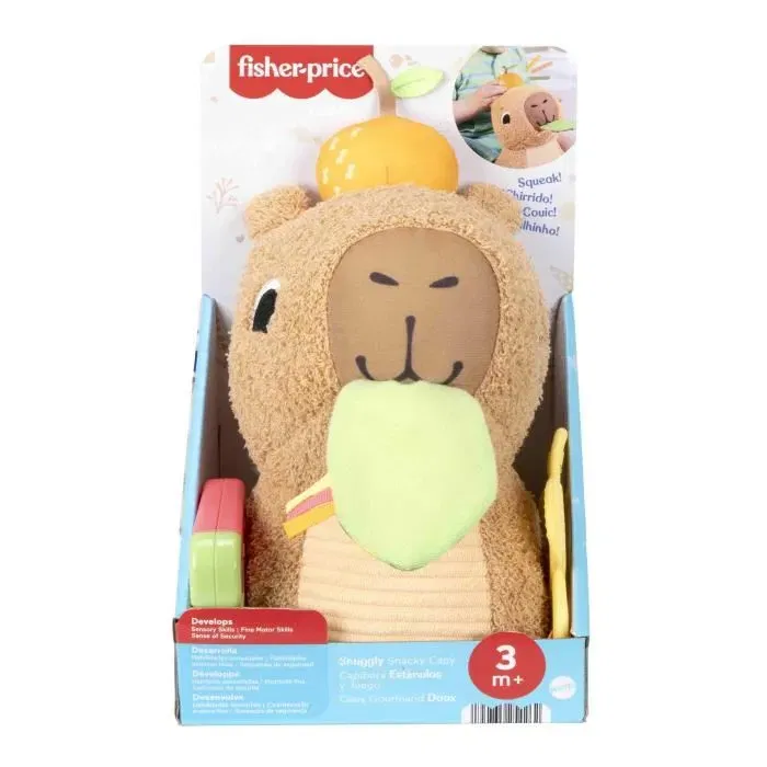Fisher-Price HYR54 - Mon Capybara Câlins, Peluche Anneau de Dentition et Hochet Sensoriel pour Bébé dès 3 mois Fisher-Price HYR54 - Mon Capybara Câlins, Peluche Anneau de Dentition et Hochet Sensoriel pour Bébé dès 3 mois