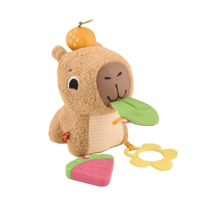 Fisher-Price HYR54 - Mon Capybara Câlins, Peluche Anneau de Dentition et Hochet Sensoriel pour Bébé dès 3 mois Fisher-Price HYR54 - Mon Capybara Câlins, Peluche Anneau de Dentition et Hochet Sensoriel pour Bébé dès 3 mois