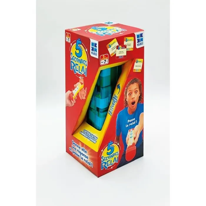 Megableu - Jeu de société électronique 5 Secondes Relai - Version française - 3 joueurs et +, dès 7 ans