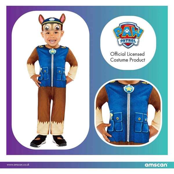Liragram Déguisement Bébé Chase - Costume Pat'Patrouille pour Enfant 18-24 Mois (1-2 Ans)
