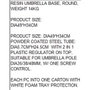 Home ESPRIT Base pour parapluie Noir 50 x 50 x 34 cm