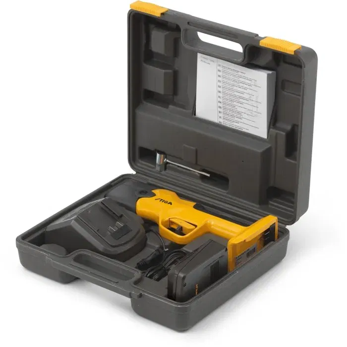 Stiga Sécateur Électrique SC 100e Kit avec Batterie 20V 500W - Couteau de Jardin pour Buissons et Haies, Diamètre de Branche Jusqu'à 30 mm