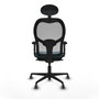 Piqueras y Crespo Chaise de Bureau Jorquera 2D036G1 Gris Vert pétrole