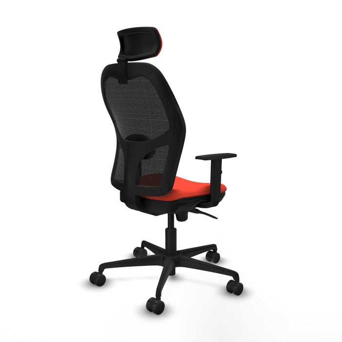 Piqueras y Crespo Chaise de Bureau Jorquera Orange Foncé et Noir