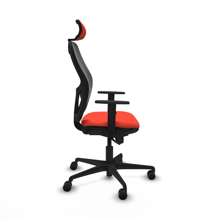 Piqueras y Crespo Chaise de Bureau Jorquera Orange Foncé et Noir