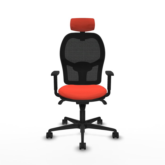 Piqueras y Crespo Chaise de Bureau Jorquera Orange Foncé et Noir