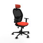 Piqueras y Crespo Chaise de Bureau Jorquera Orange Foncé et Noir