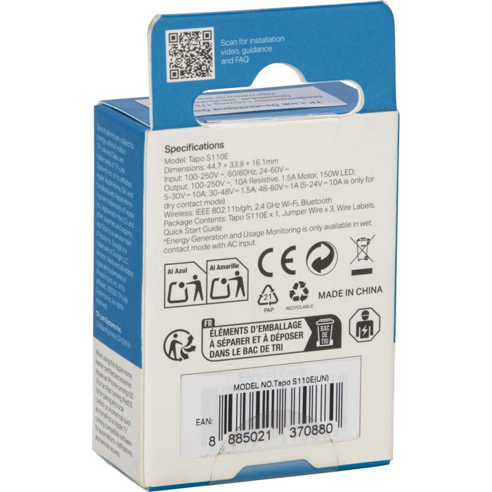 Tapo S110E Module d'interrupteur intelligent blanc