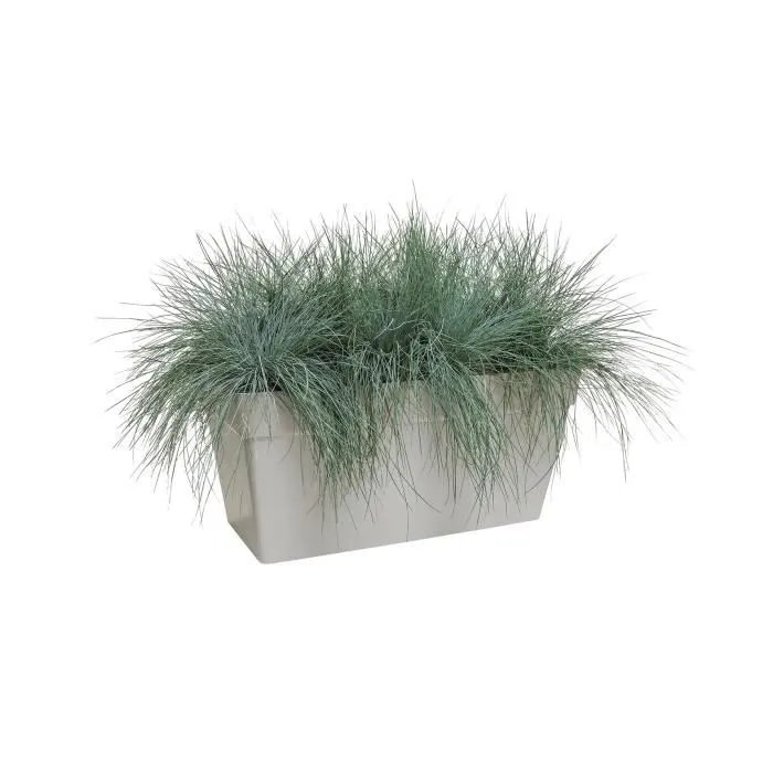 Elho Bac à plantes avec réservoir d'eau et roues Loft Urban pour terrasse - Plastique blanc - 51 L - 70 * 35 * 51 cm (L*l*H)