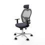 Piqueras y Crespo Chaise de Bureau Jorquera avec Appui-tête Gris foncé