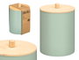 Berilo Bocal Plastique avec Couvercle Bambou Vert Menthe 9x13,5x9 cm (Set de 24)