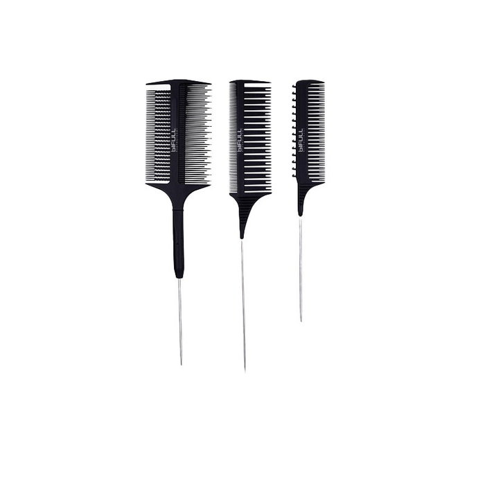 Bifull Pack de 3 peines spéciaux pour mechas, balayage et babylight - Peigne double denture pour mèches noires et techniques d'éclaircissement Bifull Pack de 3 peines spéciaux pour mechas, balayage et babylight - Peigne double denture pour mèches noires et techniques d'éclaircissement