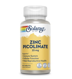 SOLARAY Zinc Picolinate 25 mg, 60 comprimés