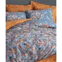 Parure de lit 1 housse de couette 220 x 240 cm + 2 taies d'oreiller 60 x 60 cm - 100% coton renforcé couleur moutarde - 145 fils