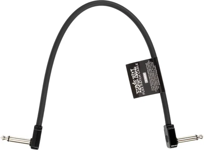 Ernie Ball Cable Flex Patch 12" Noir - Câble pour pédalier faible encombrement connexion flexible et blindé