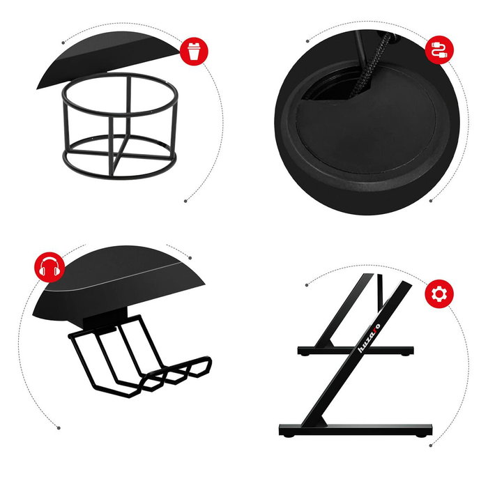 Bureau Huzaro HZ-Hero 1.8 Black Noir Acier Bureau Huzaro HZ-Hero 1.8 Black Noir Acier