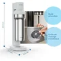 Brita SodaTRIO - Machine à soda élégante blanche, 1 bouteille 1L et 1 cylindre de CO2 inclus, design ultra fin