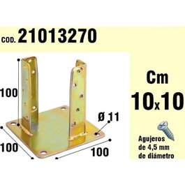 WOLFPACK LINEA PROFESIONAL Support pour bois à ancrage bichromaté 100 mm
