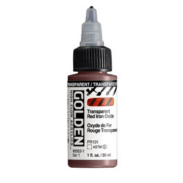 Golden High Flow Couleurs Acryliques Rouge Rouille Transparent 30 ml
