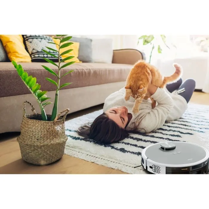 Robot Aspirateur Laveur Medion X21 SW avec Station de Vidange, Navigation Laser et Aspiration 3000 Pa pour un Nettoyage Précis