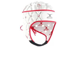 Gilbert AIR Casque de rugby Blanc et Rouge Taille M