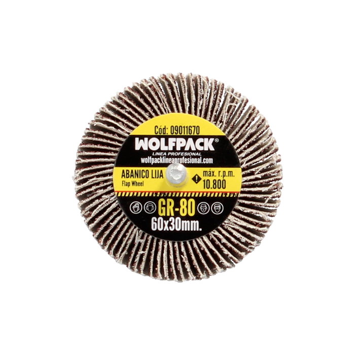 WOLFPACK LINEA PROFESIONAL Abanico de lija Grain 80 60x30mm
