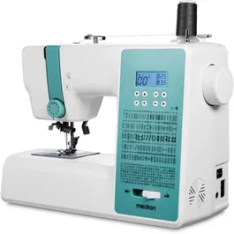 Medion SD 36 - Machine à coudre numérique 38W, 270 points de couture, 700 tr/min, éclairage LED, couleur turquoise