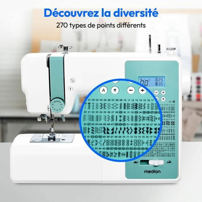Medion SD 36 Machine à Coudre Numérique Turquoise