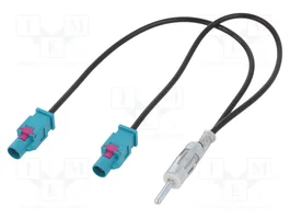 PER.PIC. Câble de connexion coaxial DIN prise et Fakra socle x2 droit