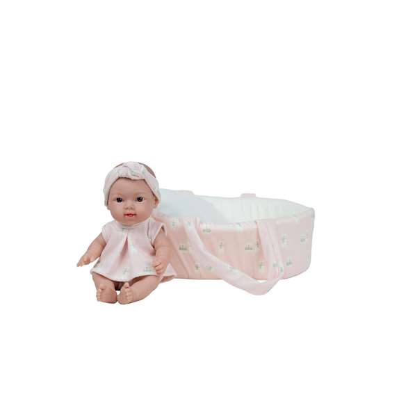 Poupée Elegance 26 cm Dudi Rosa avec Capazo (Corps Vinyle) - Munecas Arias