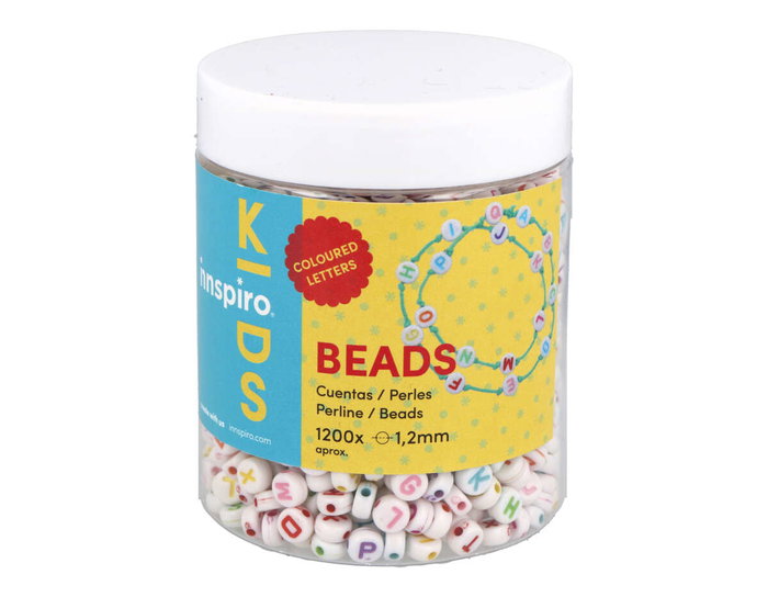 Innspiro 1200 Perles Rondes en Plastique avec Lettres Assorties 7mm