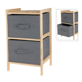 Storage Solutions Armoire de rangement à 2 compartiments avec boîtes en tissu