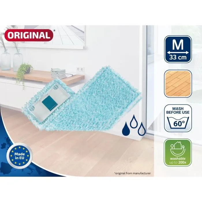 Leifheit 52122 - Housse de rechange super douce pour balai serpillière Clean Twist M Ergo / PowerClean, pour parquets et sols sensibles, lavable à 60°C