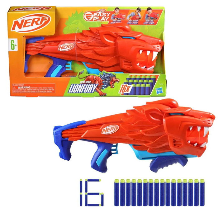 Hasbro Nerf Junior - Lancier Lionfury F8646 - Pour enfants à partir de 6 ans - Fusil jouet léger Hasbro Nerf Junior - Lancier Lionfury F8646 - Pour enfants à partir de 6 ans - Fusil jouet léger