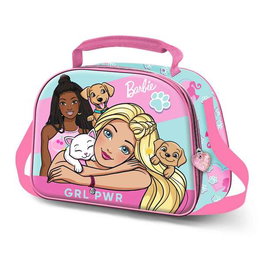 Barbie Pets Sac à Goûter Isotherme 3D avec Crémaillère, Design en Relief et Bretelle Réglable - Dimensions 25.5 x 10 x 20 cm - À partir de 3 ans