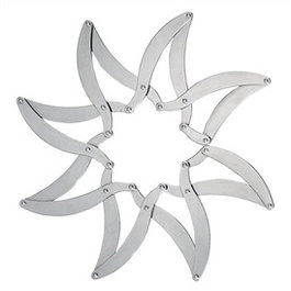 Alessi Dessous-de-plat extensible en acier inoxydable 18/10 en forme de fleur