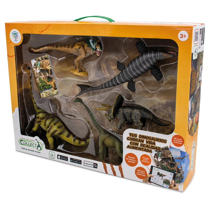 Collecta - Pack de 5 figurines préhistoriques XL avec cartes AR - Figurines peintes à la main détaillées - Matériaux haute qualité - À partir de 3 ans - Multilingue Collecta - Pack de 5 figurines préhistoriques XL avec cartes AR - Figurines peintes à la main détaillées - Matériaux haute qualité - À partir de 3 ans - Multilingue