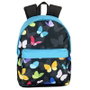 PERONA Sac à Dos Junior 43 cm à Motif Papillons, Dos et Bretelles Rembourrés, Système Adaptable pour Chariot, Compartiments Multiples, Réfléchissant