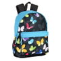 PERONA Sac à Dos Junior 43 cm à Motif Papillons, Dos et Bretelles Rembourrés, Système Adaptable pour Chariot, Compartiments Multiples, Réfléchissant