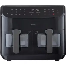 Medion P20 XXL Twin Friteuse à Air Chaud Noir - 2 paniers, 9 programmes, 2600 W - Application avec recettes